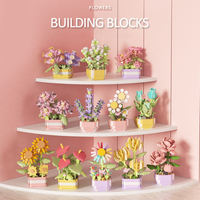 Set de Bloques de Construcción de Flores DIY, Flor de Cerezo, Tulipán, Girasol, Juguete Educativo de Plástico ABS, Ladrillos de Plantas de Jardín para Niños, Decoración del Hogar