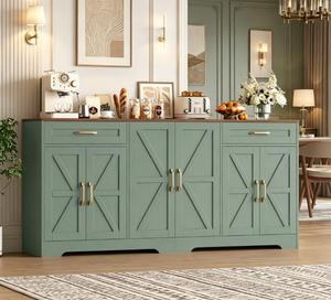 71'' Large Farmhouse <strong>Sideboard</strong> with Adjustable Shelves and 2 Large Drawers - Product Image 1