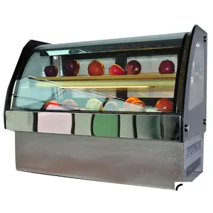 Vitrine de geladeira para restaurante, refrigerador com preço para bolo e bolo