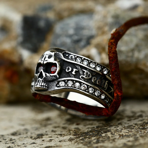 SS8-887R Nuevo Anillo de Calavera con Circonitas Naturales para Hombre, Detalle Exquisito, Alta Calidad, Joyería Punk Hip Hop Biker - Product Image 2