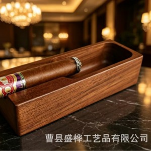 Cenicero de madera rectangular, soporte para cigarros de madera maciza para mesa de sala de estar, regalo - Product Image 1