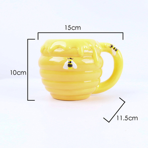 Funny Shaped 3D Coffee <strong>Mug</strong> Ceramic Big Bee <strong>Yellow</strong> <strong>Mug</strong> in Animal Bee Design for Kids - Product Image 5