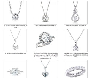 Anillos de Boda de Moissanita con Engaste de Garras, Corte Brillante, Chapados en Oro Blanco, de Lujo, Profesionales, Venta al por Mayor Directa de Fábrica - Product Image 3