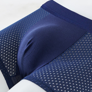 US/EU Size <strong>L</strong>-6XL Men's Sexy Youth <strong>Boxer</strong> Shorts Breathable Silk Knitted Underwear Panties Bamboo Ventilation for Summer Ice Mesh - Product Image 6