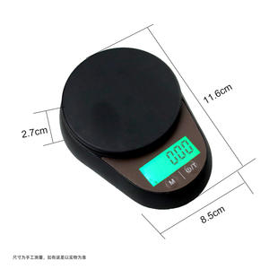 Báscula electrónica portátil con pantalla LCD redonda de 11,6 cm x 8,5 cm para joyería, té, cocina, pesaje, funciona con pilas - Product Image 1