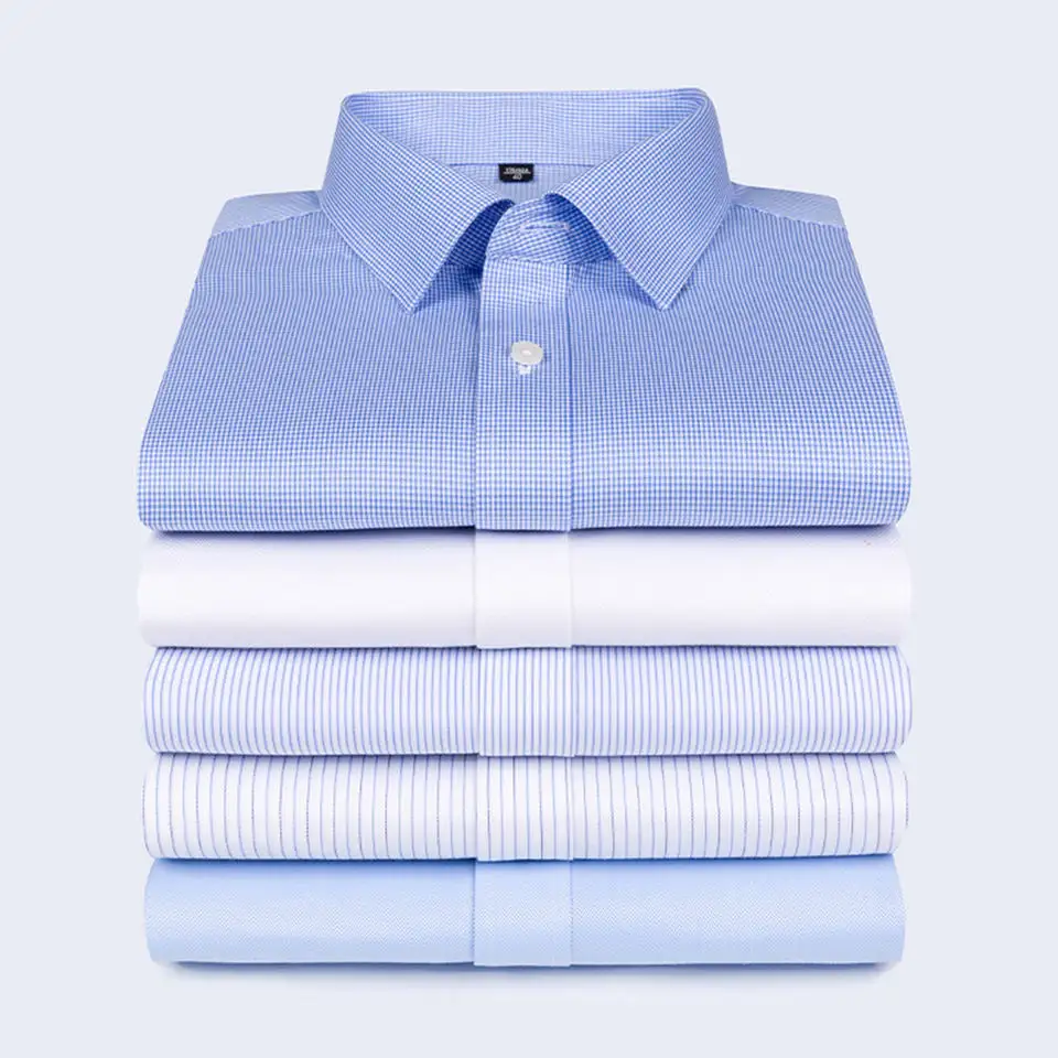 Custom chemise 100% Cotton Mens Formal Long Sleeve Pain Solid Casual Business Dress Shirts