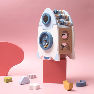 Multi-funzionale 5-in-1 spazio di legno razzo bambino Montessori giochi in età prescolare apprendimento precoce giocattoli educativi per bambini ragazzi e ragazze - Product Image 5