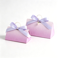 Boîte à bonbons de mariage haut de gamme, étui à dragées portable avec ruban et nœud, emballage en carton de luxe, sac cadeau, fabricant en gros