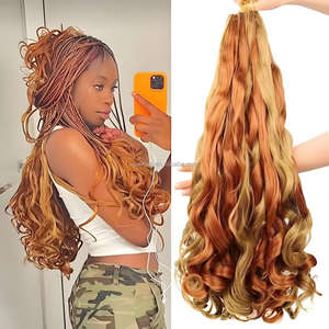 High Quality 75G Synthetic Box Braid Hair Extensions Loose Wavy <strong>French</strong> Spiral Curly Long Straight Water Wave Soft Dyed - Product Image 1
