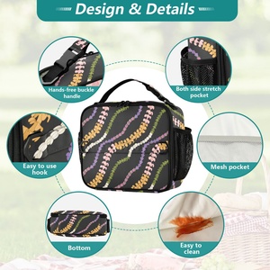New Arrival Custom Design Nylon Fabric Lei Print Office Work Adult Women Cooler Bag Hawaii Insulated Lunch Bag With Two Handle - Product Image 3