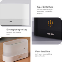 Diffuseur d'huiles essentielles intelligent portable de 200 ml, humidificateur d'air ultrasonique, flamme simulée, aromathérapie, plastique pour la maison