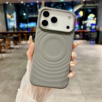 Coque de téléphone magnétique en silicone ondulé 3D Macaron mignon, style Ins, compatible avec la charge sans fil, anti-traces de doigts pour iPhone 17 Pro Max/Air