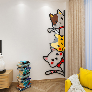 Adesivo Murale 3D in Acrilico a Forma di Gatto, Autoadesivo, Impermeabile, Ecologico, con Verniciatura UV, Taglio Personalizzato, Dimensioni e Colori Personalizzabili, 1,6mm - Product Image 4