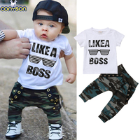 Conyson Sommer Kleinkind Junge Casual T-Shirt 2 Stück kurz Kleinkind Baby Kinder Tarnung Farbe Kind Hose tragen Mode Kleidung Set