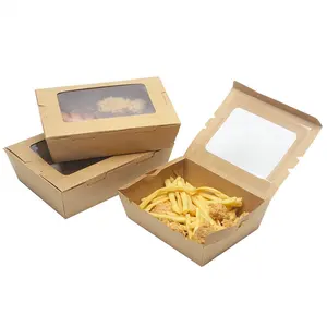 LOKYO 고품질 국수 샐러드 일회용 식품 포장 테이크 아웃 크래프트 종이 상자