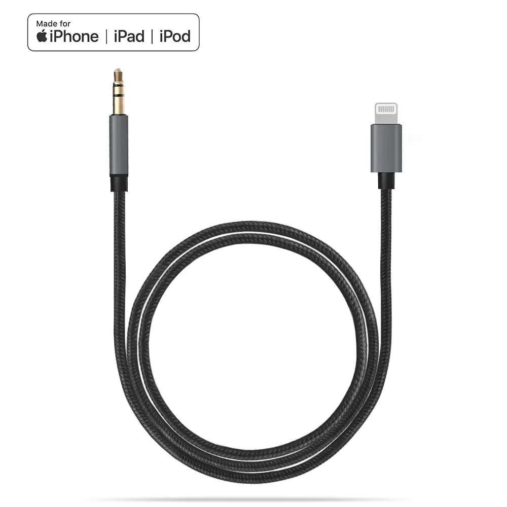 MFi cable Certified 3.5 mm Headphone Jack Adapter Male Aux Stereo Audio Cable 1.2m for iPhone apple