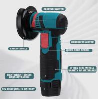 Mini-meuleuse d'angle sans fil 12V à moteur à balais 19500 tr/min, rechargeable, avec interrupteur à gâchette, portable, pour bricolage/professionnel/industriel