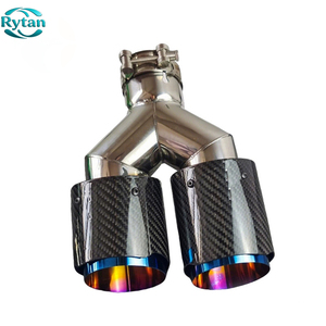 Puntas de escape de fibra de carbono Rytan universales de acero inoxidable y carbono brillante <span class=keywords><strong>para</strong></span> <span class=keywords><strong>Akrapovic</strong></span> con interior azul <span class=keywords><strong>para</strong></span> <span class=keywords><strong>Akrapovic</strong></span> - Product Image 5