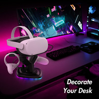 Soporte de realidad Virtual para auriculares y controladores, soporte recargable de realidad Virtual, RGB, VR, para metacrilato/Oculus Quest 2