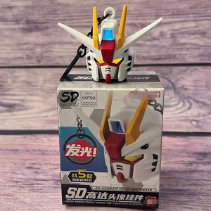 Les plus populaires, 100% authentiques, 9 pièces/ensemble, Anime japonais SD Gun Dams Head, Porte-clés, Boîte mystère, Yeux lumineux, Mini figurines d'action, Jouets - Product Image 3