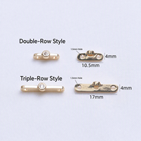 Lot de 20 perles intercalaires en laiton plaqué or 18 carats à double trou et triple rangée de zircone cubique pour la fabrication de bijoux DIY (bracelets et colliers)