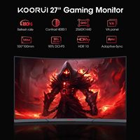 KOORUI QHD2560X1440 Moniteur incurvé 180hz 27 pouces Moniteur de courbe de jeu Affichage PC Ordinateur Moniteur anti-lumière bleue pour ordinateur de bureau