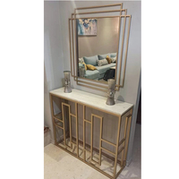 Ensemble de 2 meubles miroir de haute qualité au design moderne : console et table basse miroir, livraison directe DDP