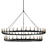 Lámpara Colgante Grande Estilo Rústico Industrial Vintage de Lujo para Decoración, con Dos Niveles, Tipo Araña, con Función de Calefacción, para Bodas