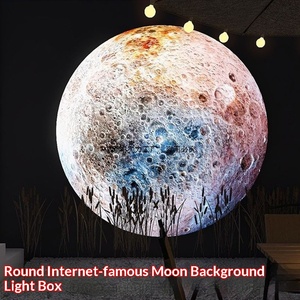 Boîte à lumière ronde pour influenceurs, décorations créatives pour l'atmosphère, thème coucher de soleil et lune, effet film doux, Cabo - Product Image 4