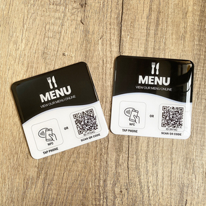 10X10cm แตะเพื่อสั่งซื้อรหัส <span class=keywords><strong>QR</strong></span> กำลังสองของการ์ด NFC แผ่นเมนูดิจิทัลสำหรับร้านอาหาร - Product Image 2