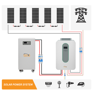 Hybrid <b>Solar</b> Systems Complete <b>Kit</b> 5kw 10kw Home System Lithium Battery Energy Wall <b>Power</b> <b>Solar</b> System Hybrid <b>Solar</b> Systems - Product Image 3