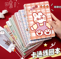 Agenda A5 con espiral, diseño de dibujos animados, 60 hojas, logotipo personalizado, MOQ bajo, material escolar, diario impreso, cuaderno, lote mixto