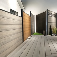 Clôture de jardin en composite bois-plastique (WPC) écologique, robuste, imperméable, coupe-vent et ignifuge pour utilisation en parc sur sol boueux