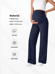 Leggings de maternité sculptants avec poches, sans couture, sans couture frontale, taille haute, <span class=keywords><strong>pour</strong></span> la grossesse et le yoga - Product Image 3