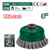 Brosse en fil d'acier torsadé M14 de 3 pouces (75 mm) pour meuleuse d'angle, élimination de la rouille et décapage de la peinture