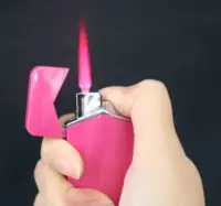 Windproof Touch Cigarette Lighter, Pink Flame Lighter