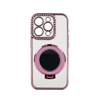 Étui de téléphone de luxe multi-couleurs électroplaqué antichoc avec strass et protection d'objectif pour iPhone
