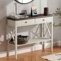 Table console en bois de qualité supérieure avec tiroirs et étagère inférieure pour entrée, table d'appoint étroite, meubles, offre OEM