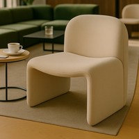 Fauteuil simple nordique en flanelle, multifonctionnel, pour la maison, le bureau ou le balcon, disponible en rouge vin, vert et jaune.