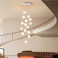 Lustre d'hôtel européen Kasanto en fer doré LED avec lumière blanc chaud 3000K, AC 220V, commande par interrupteur, éclairage pour plafond haut