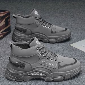 Bottes Martin montantes de luxe pour hommes, style créateur, pour l'hiver, le travail, la randonnée en extérieur, antidérapantes, résistantes à l'usure, de sécurité et décontractées - Product Image 3