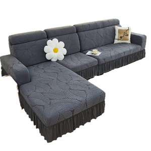 Funda de sofá elástica de cobertura total, protector de muebles para sala de estar con volantes para sofá en forma de L, uso en todas las estaciones - Product Image 4
