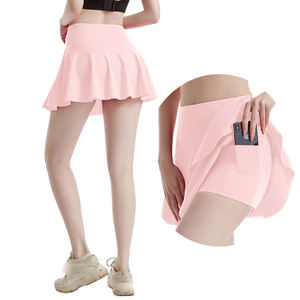 กระโปรงเทนนิสโยคะมินิเอวยางยืดสำหรับวัยรุ่นกระโปรงสั้นมีกระเป๋า - Product Image 1