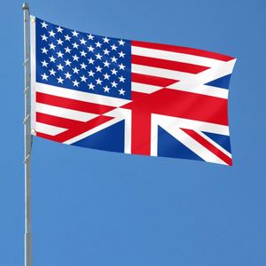 USA UK <b>Flag</b> 3x5 Ft Pennant Style Banner with Brightly Colored Brass Grommets 100D Polyester Outside Decor - Product Image 3