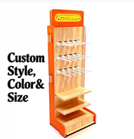 Présentoir personnalisé en bois perforé, panneau perforé en métal, bois et acrylique pour boutique, unité de merchandising de marque Apache