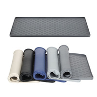 Tapis d'alimentation pliable antidérapant en silicone écologique anti-déversement pour animaux de compagnie, tapis de table pour chien et chat, gamelle à empreintes de pattes