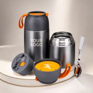 Thermos Moderne en Acier Inoxydable pour Enfants avec Cuillère, Contenant Isotherme Anti-Fuite pour Repas, Idéal Rentrée Scolaire - Product Image 1