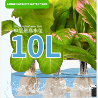 Nouveau design, système de jardinage vertical hydroponique grand format pour la maison, blanc, multicouche, ABS, 2 modes d'éclairage, circulation automatique de l'eau.