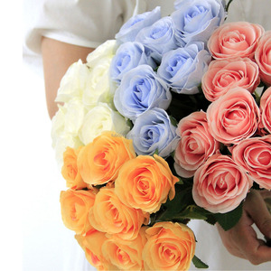 S053 mariage décor à la maison pêche Rose bouquet Rose artificielle Bouquet fleur baignoire 8 têtes mariée Rose fleurs bouquet pour la vente en gros - Product Image 3
