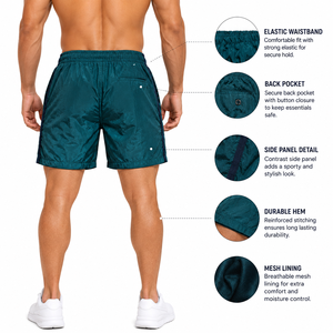 Regular-fit Shorts For Mens Windbreaker Shorts 100%Polyester Quick Dry Breathable Short Custom Men Summer Clothing - Product Image 6